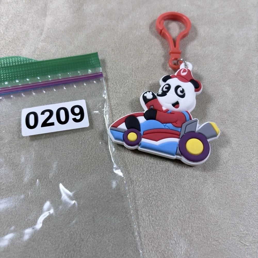 Care Bear in Car Backpack Keychains Clips Purse Charms Bag Tote Fobs (209)